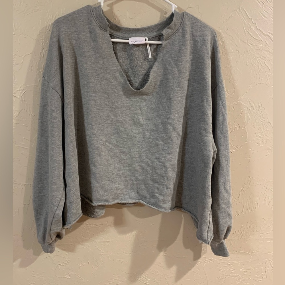 Urban Outfitters Gray V-Neck Sweatshirt